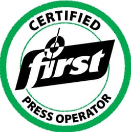 FIRST Certified Press Operator badge logo